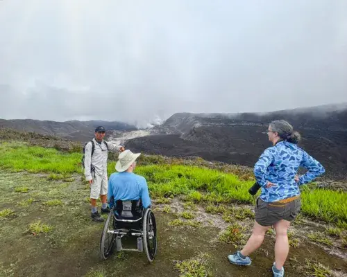 Wheelchair-accessible land-based tour of the Galápagos Islands, showcasing an accessible travel experience for visitors with mobility needs.